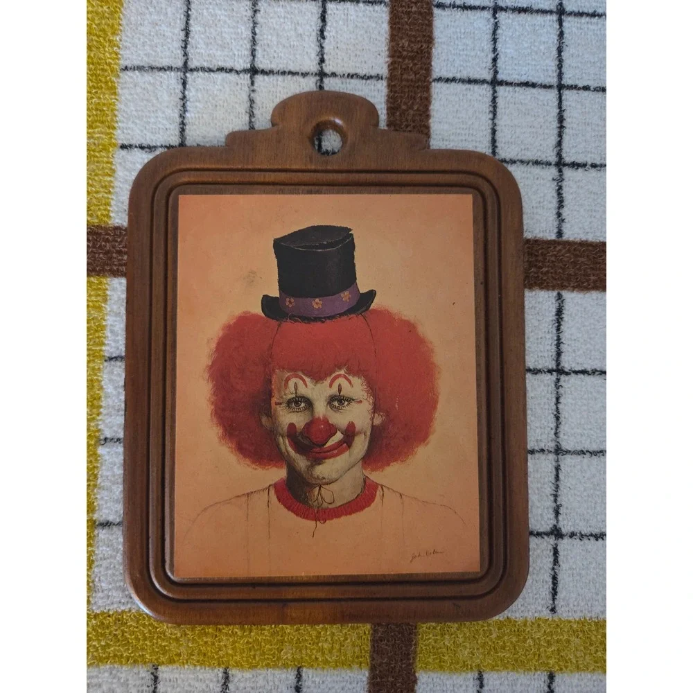 Vintage John Nelson Clown Wall Plaques Set of 4 Circus Decor Mid Century Art